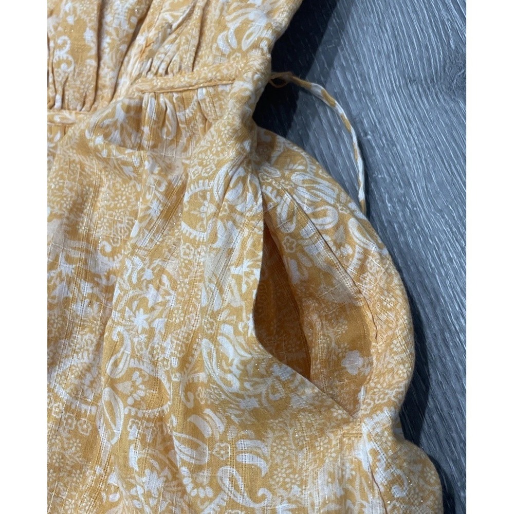 NWT FRENCH CONNECTION ADENA METALLIC SQUARE NECK OAK BUFF MINI DRESS WOMENS US 6 - Picture 8 of 14